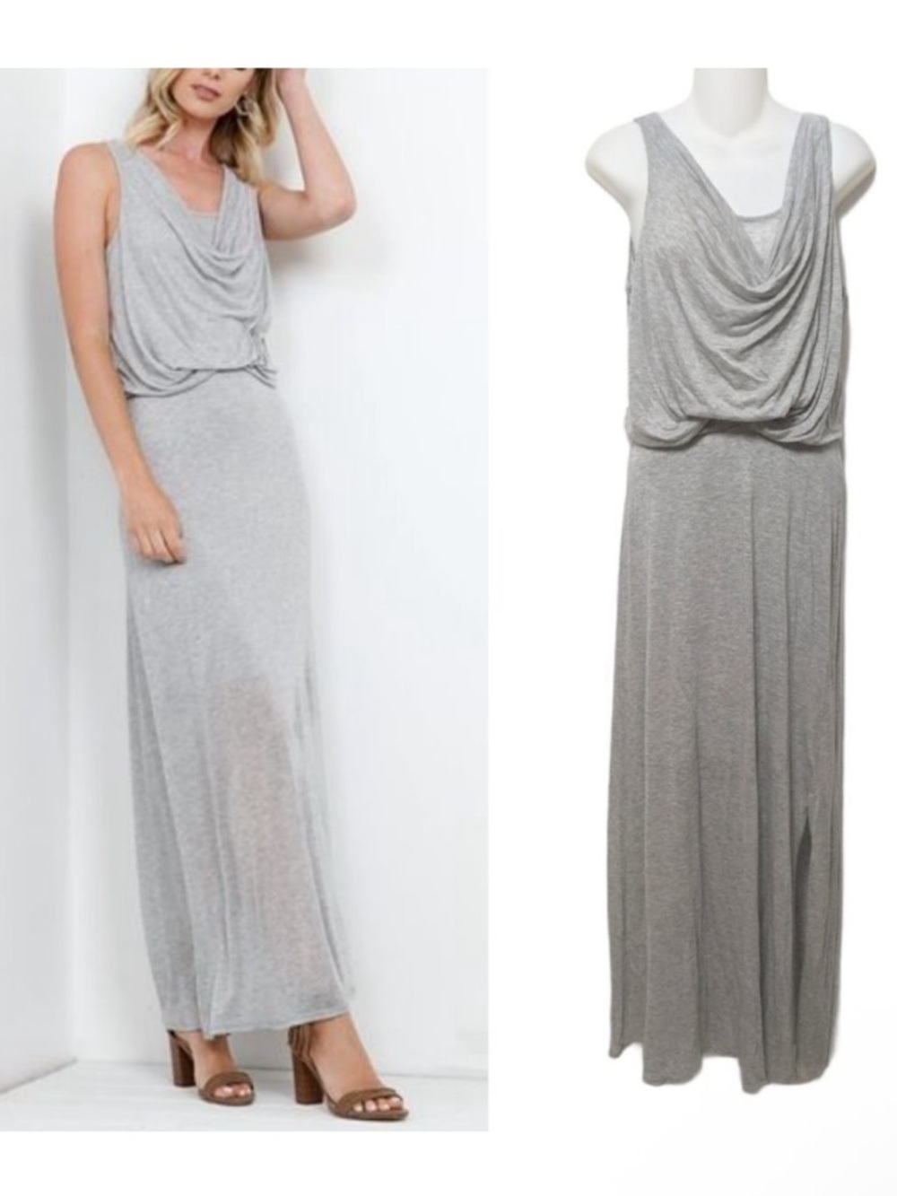 THREE DOTS 100% Tencel Sleeveless Maxi Dress XS